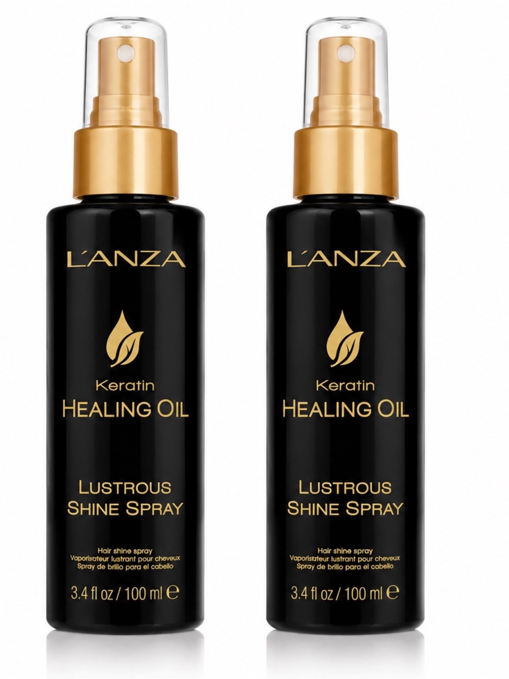 L’ANZA Keratin Healing Oil Lustrous Shine Spray 3.4 fl oz Duo Set 2 Pack